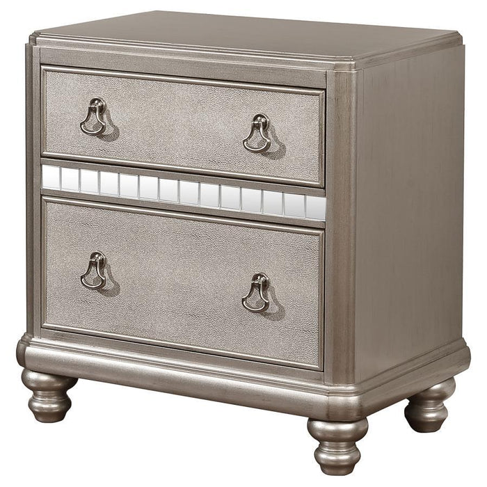 Bling Game - 2-Drawer Nightstand - Metallic Platinum