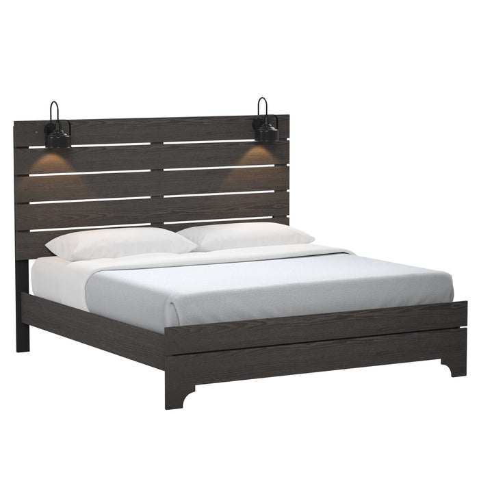 Thompson - Queen Bed - Stone Brown