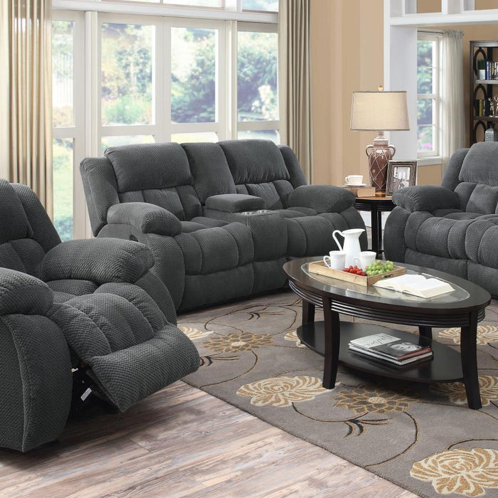 Weissman - Upholstered Padded Arm Reclining Loveseat - Gray