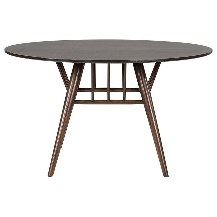 Everton - 5 Piece Round Dining Table Set - Dark Walnut