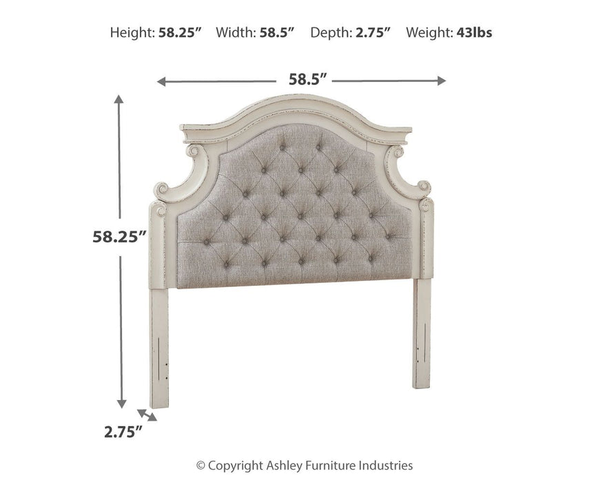 Realyn - Chipped White - Full Uph Panel Headboard