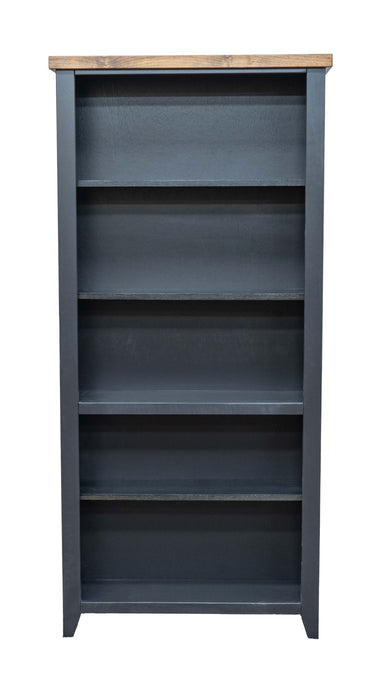 Essex - 5-Shelf Bookcase - Black / Whiskey