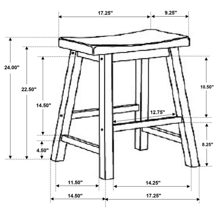 Durant - Wood Backless Counter Stool (Set of 2)