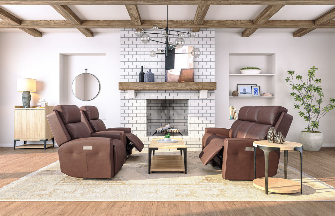 Barnett - Power Reclining Sofa with Power Headrests & Lumbar