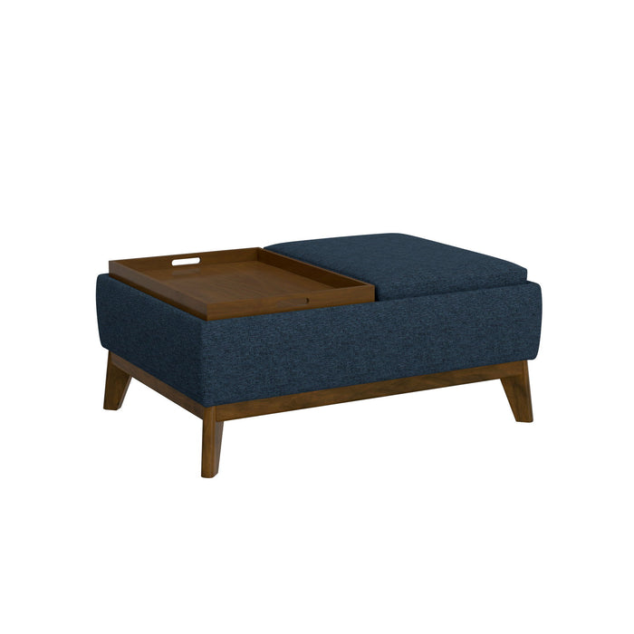 Aria - Reversible Tray Ottoman - Navy Storm