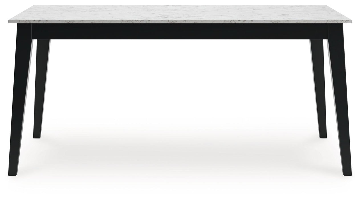 Jettaya - Black / White - Rectangular Dining Room Table