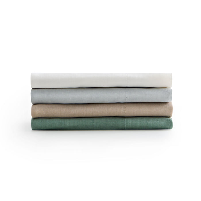 Linen-Weave Cotton Split California King Sheet Set - Sand