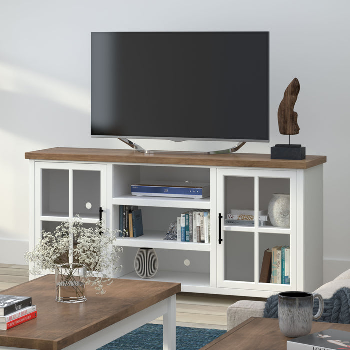 Hampton - 67" TV Stand - Jasmine Whitewash / Barnwood