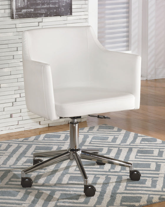 Baraga - White - Home Office Swivel Desk Chair