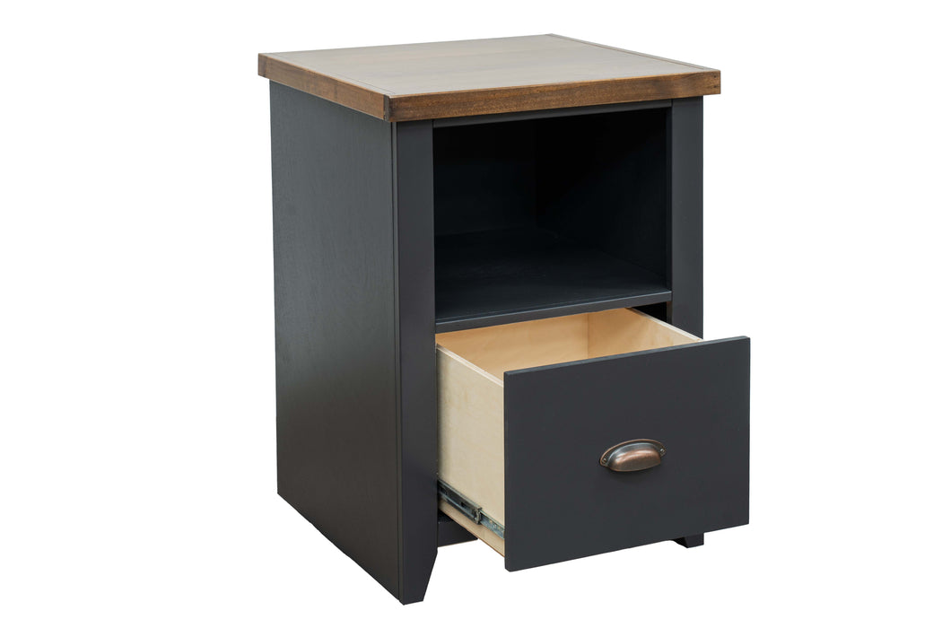 Essex - One Drawer File Cabinet - Black / Whiskey