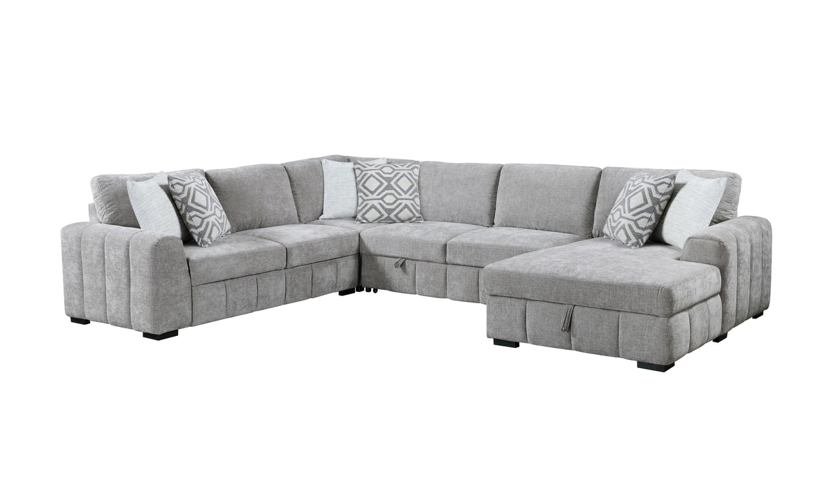 Ritchie - Sectional with Pop-up Sleeper - Pewter