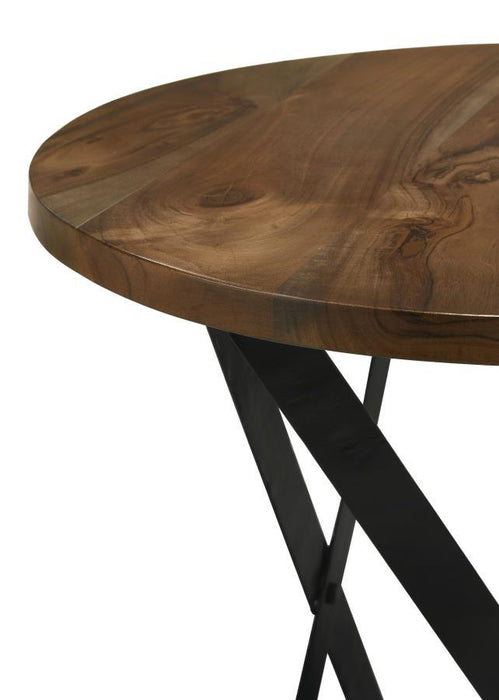 Zack - Round End Table - Smokey Gray And Black