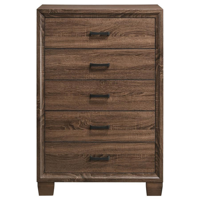 Brandon - 5-Drawer Bedroom Chest - Warm Brown