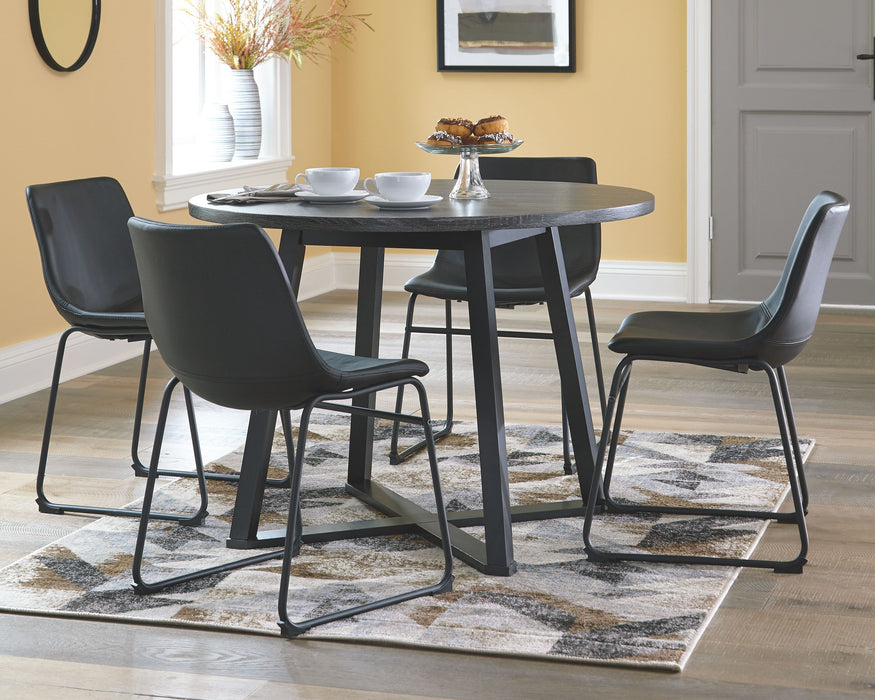 Centiar - Black / Gray - Round Dining Room Table