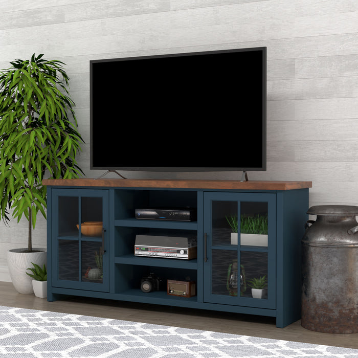 Nantucket - 67" TV Stand - Blue Denim / Whiskey