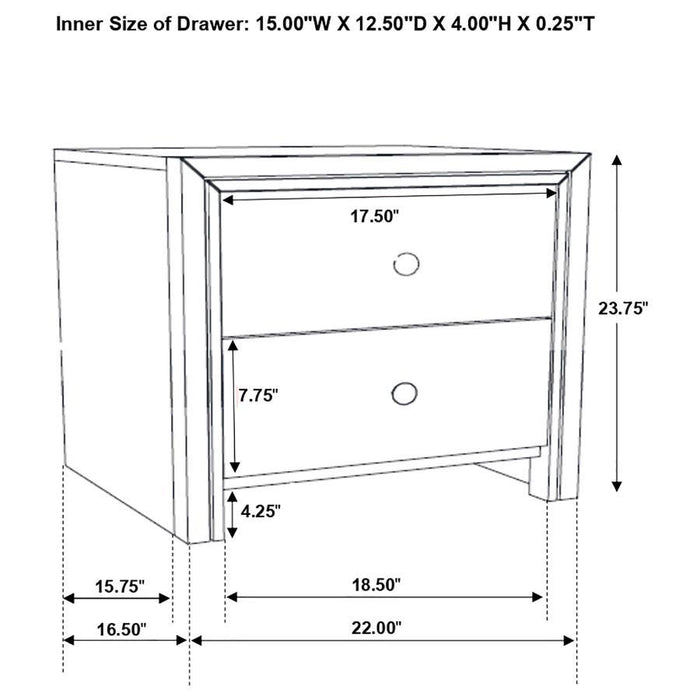 Serenity - 2-Drawer Nightstand