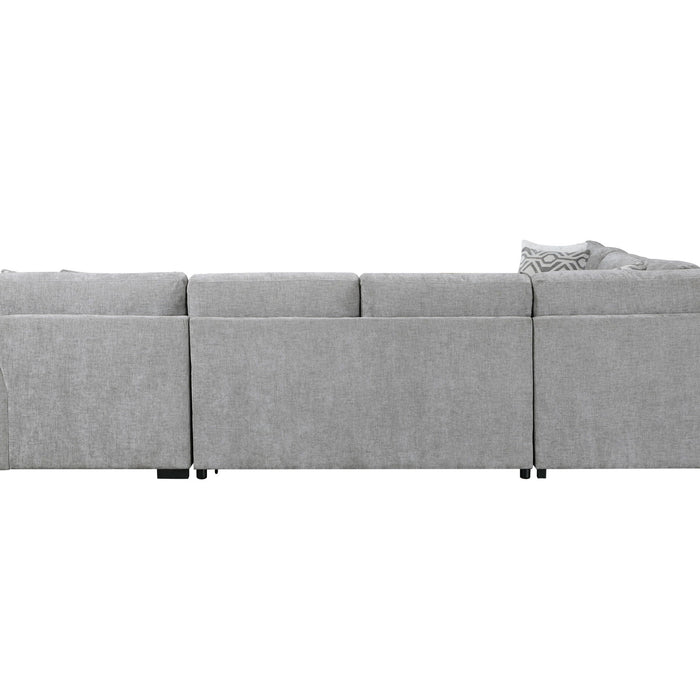 Ritchie - Sectional with Pop-up Sleeper - Pewter