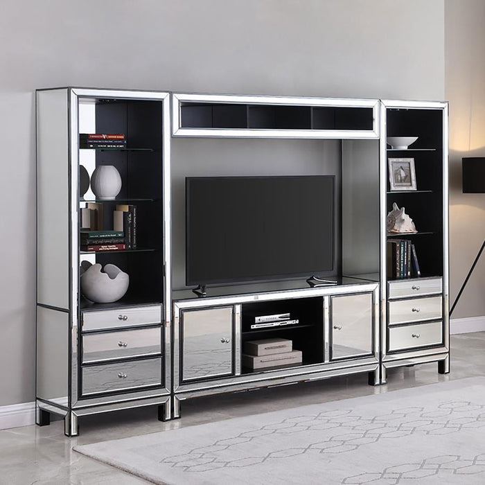 Natalia - 3-Drawer Media Tower - Pearl Silver