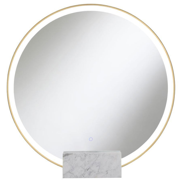 Jocelyn - Round LED Vanity Mirror White Marble Base