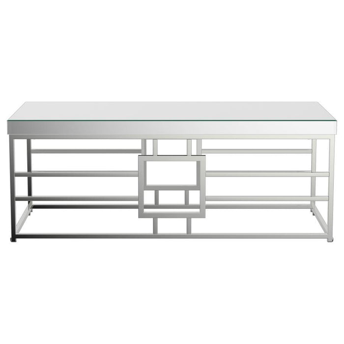 Dafina - Rectangular Mirrored Top Coffee Table - Chrome