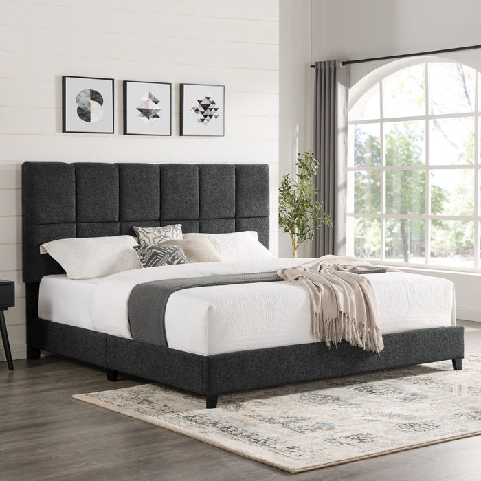 Bridger - Upholstered Squares Panel Bed